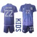 Tanie Strój piłkarski Argentyna Lautaro Martinez #22 Koszulka Wyjazdowej dla dziecięce MŚ 2022 Krótkie Rękawy (+ szorty)